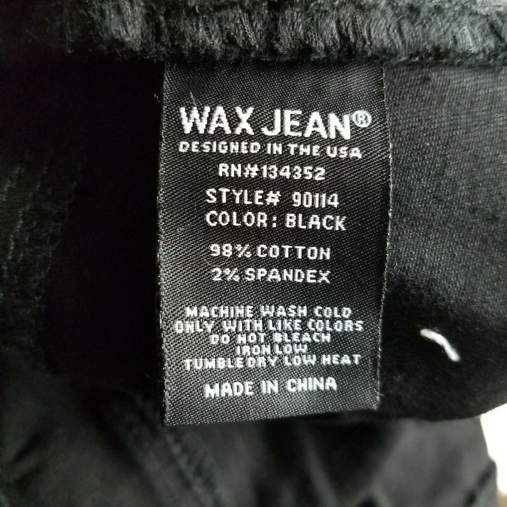 Wax Jean Skirt Destruction Frayed Hem Black Size M NWT - Picture 8 of 9
